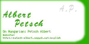 albert petsch business card